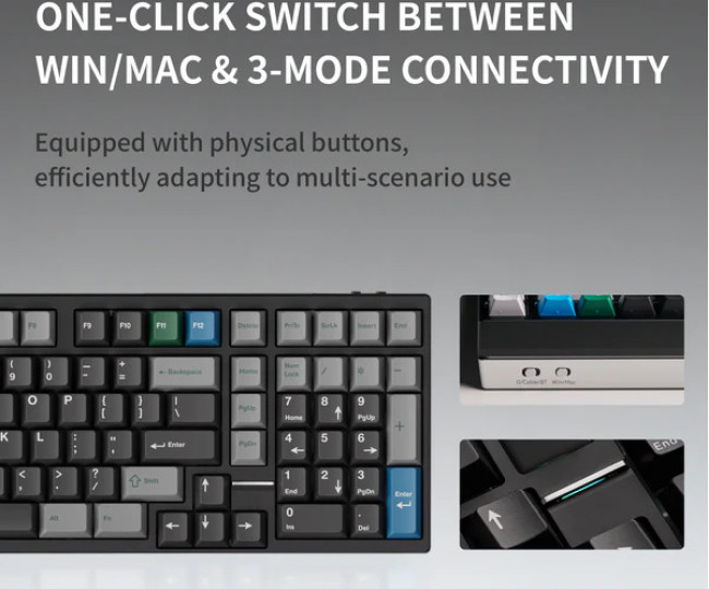 Алюмінієва клавіатура qwertykeys Neo98 & Neo75 Prebuilt Mechanical Keyboard